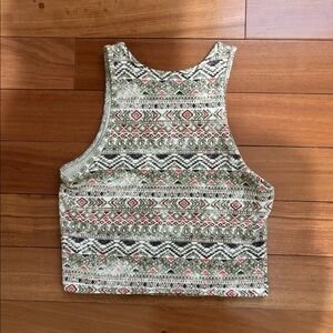 Aeropostale Tribal Print Cropped Tank Top